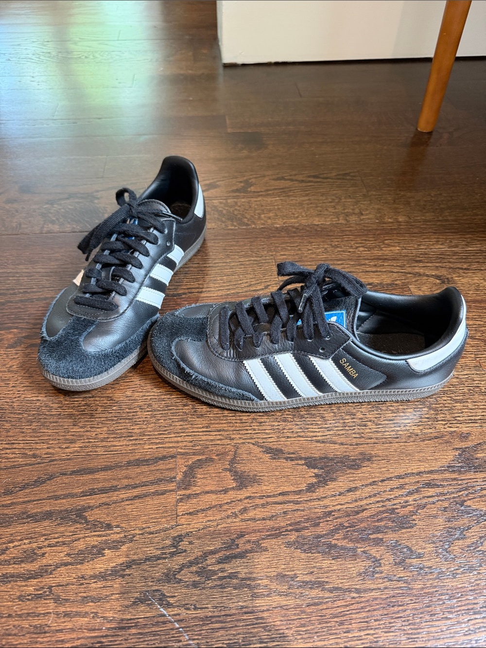 adidas Black Sneakers with White Stripes - Samba Style